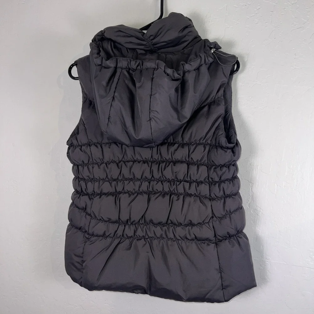 Michael Kors Women's Down Puffer Vest w/Removable Hood Charcoal‎ Gray Size Small